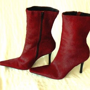 Fabulous Red Pony High Heeled boots